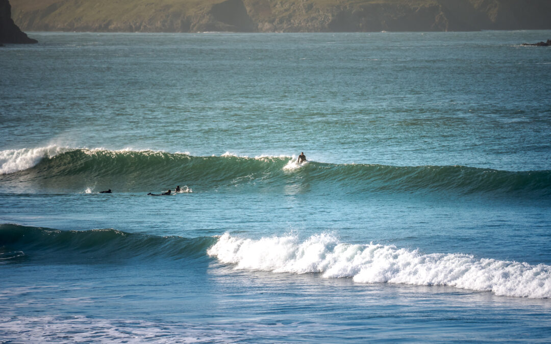 Surfing at Whitesands – Porthmawr